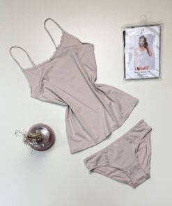 Bustier + bas H  - coton - " Beige "