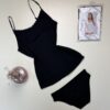 Bustier + bas H  - coton - " Noir "