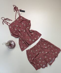 Alternative view of Short bustier -TRESS-  " Bois de rose à motifs "