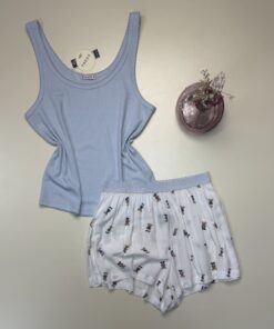 Pyjama short bustier TRESS " Bleu "