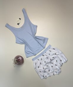 Alternative view of Pyjama short bustier TRESS " Bleu "
