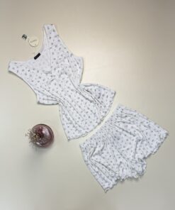 Alternative view of Pyjama short -TRESS- " blanc à fleurs "
