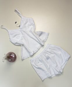Alternative view of Pyjama short bustier -TRESS- " Blanc "