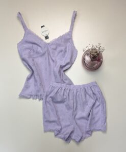 Pyjama short bustier -TRESS- " Mauve "