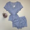 Pyjama short demi manche -TRESS- " Bleu "