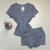 Pyjama short demi manche -TRESS- " Gris "