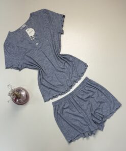 Alternative view of Pyjama short demi manche -TRESS- " Gris "