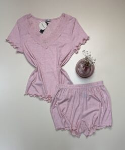 Pyjama short demi manche -TRESS- " Rose "