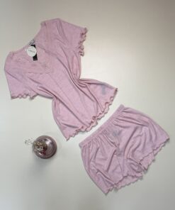 Alternative view of Pyjama short demi manche -TRESS- " Rose "