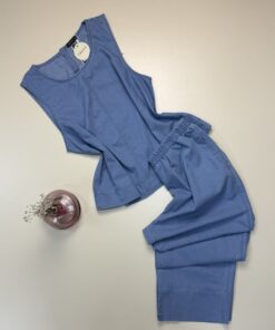 Bustier pantalon Denim -TRESS- " Bleu ciel "