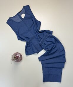 Bustier pantalon Denim -TRESS- " Bleu foncé "