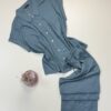 Pyjama boutonné - coton - " Bleu vert " - TRESS