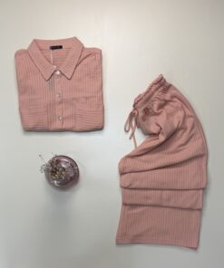 Alternative view of Pyjama boutonné - coton -  " Saumon  " - TRESS