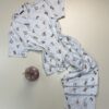 Pyjama boutonné en coton " Blanc à rayures " - TRESS