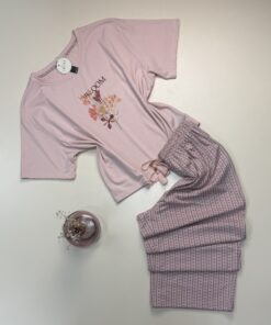 Pyjama haut demi manche - coton - " Rose " -TRESS-