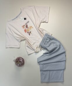 Pyjama haut demi manche  - coton - " Beige " -TRESS-