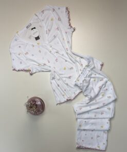 Pyjama pantalon haut demi manche " Blanc " - TRESS