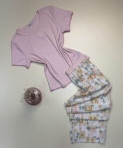 Pyjama haut demi manche " Rose " -TRESS-