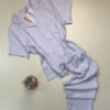 Pyjama boutonné en satin " Mauve " -H-