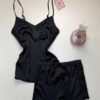 Short bustier en satin H " Noir "