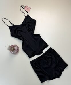 Alternative view of Short bustier en satin H " Noir "