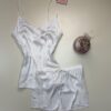 Short bustier en satin H " Blanc "