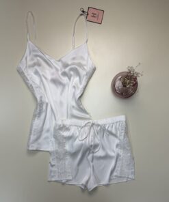 Short bustier en satin H " Blanc "