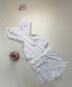 Alternative view of Short bustier en satin H " Blanc "