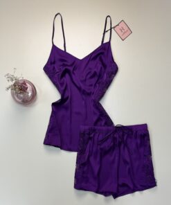 Short bustier en satin H " Violet "