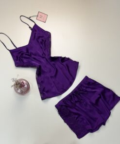 Alternative view of Short bustier en satin H " Violet "