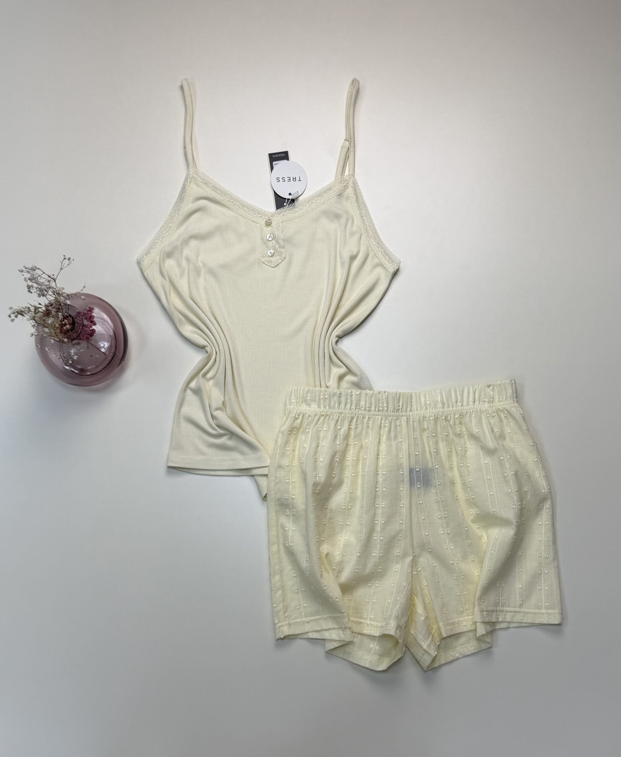 Pyjama short bustier " Jaune " -TRESS-