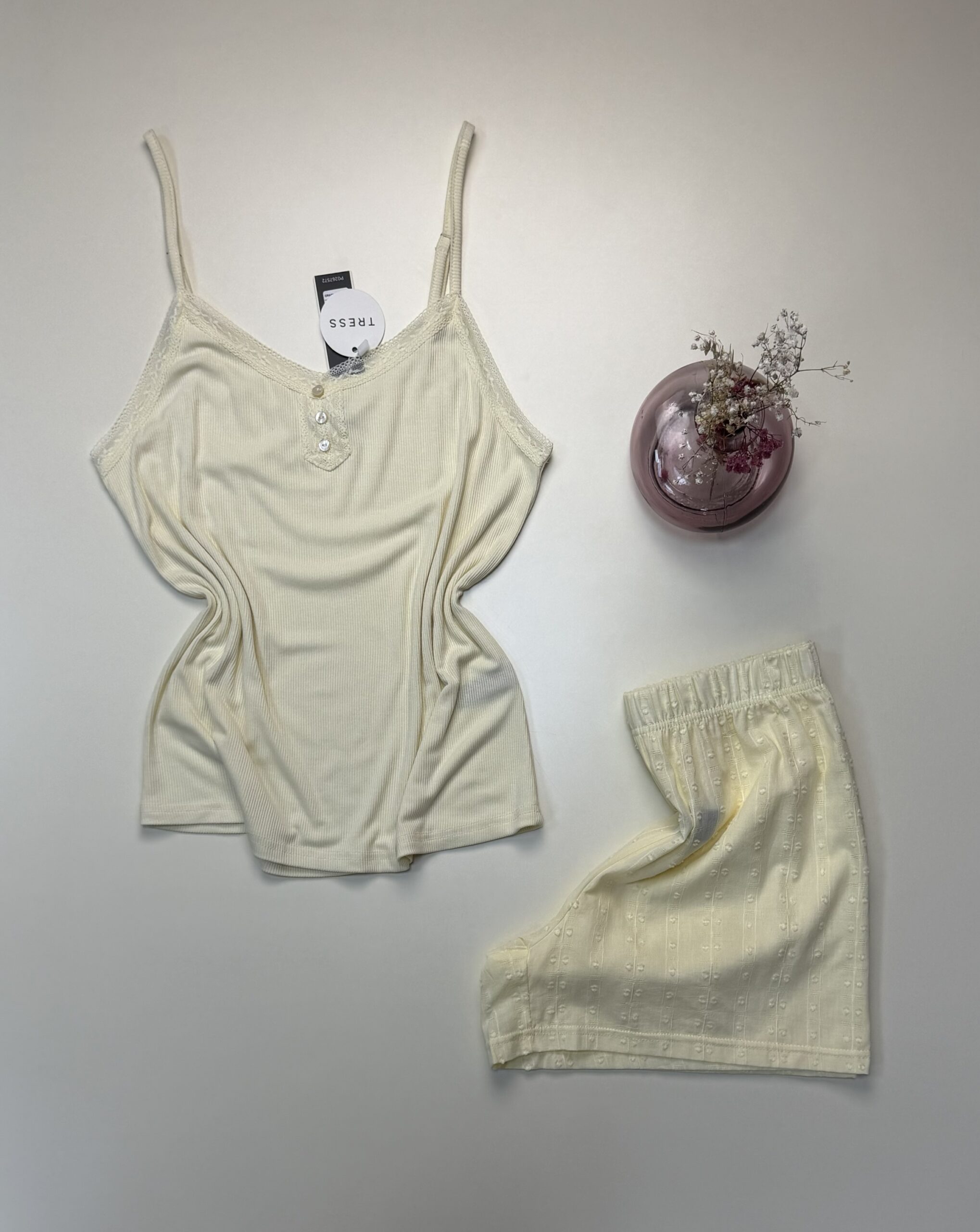 Pyjama short bustier " Jaune " -TRESS- – Image 3