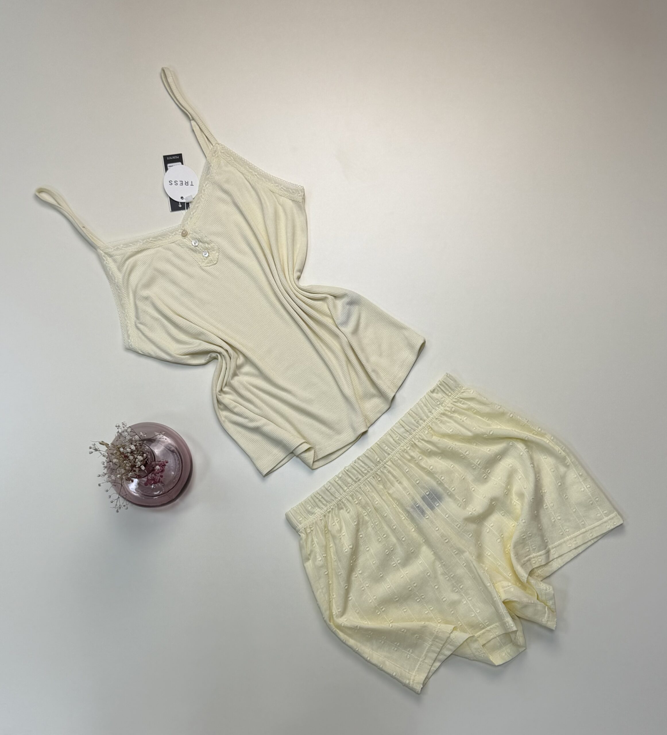Pyjama short bustier " Jaune " -TRESS- – Image 2