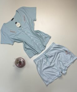 Alternative view of Pyjama short haut demi manche " Vert " - TRESS