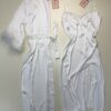 Nuisette peignoir long en satin " Blanc " - H -