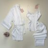 Pyjama 3pcs en satin " Blanc " -H-
