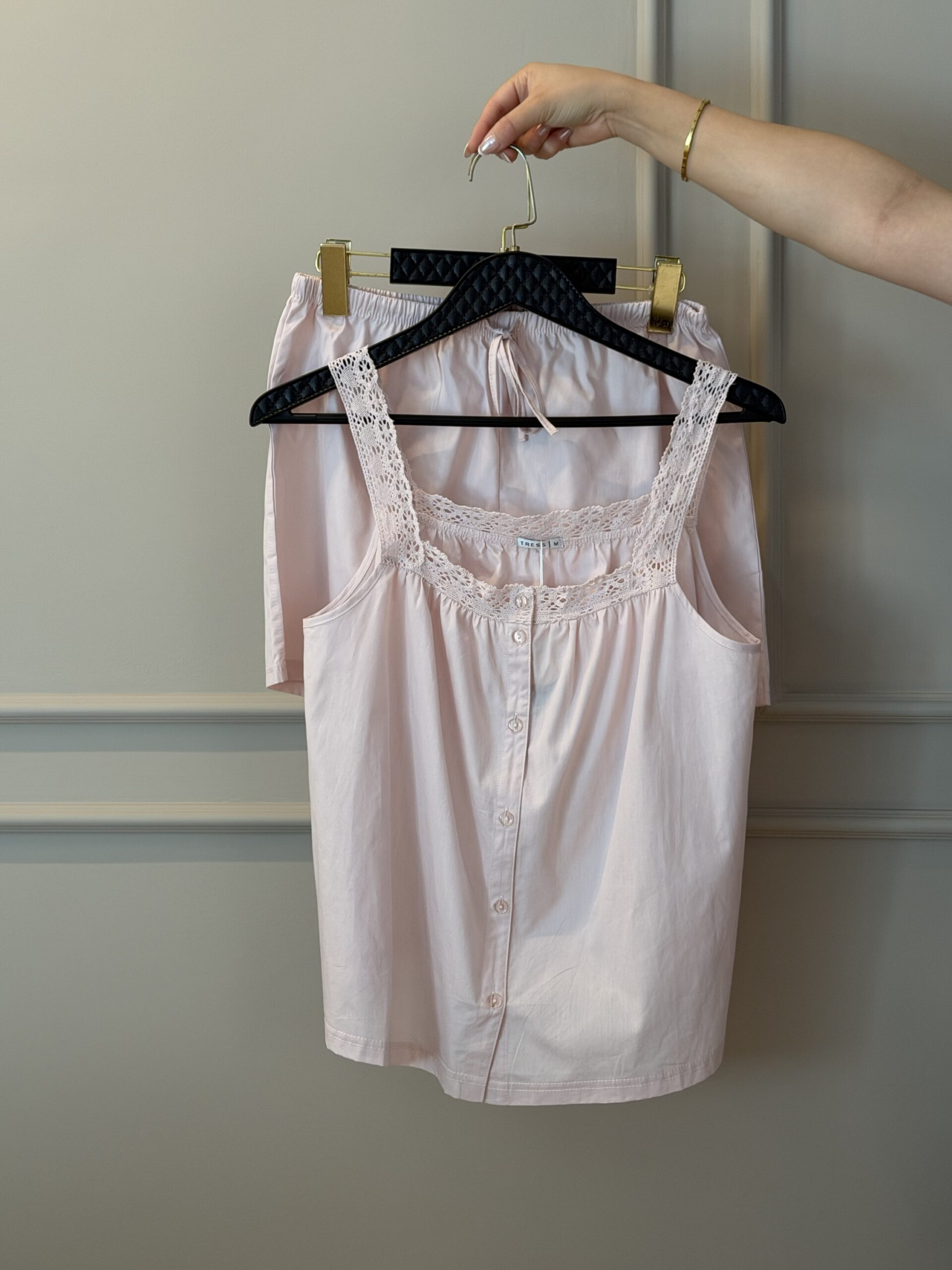 Short bustier boutonné -Tress- 100% " Bois de rose "
