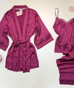 Alternative view of Pyjama 3pcs en satin " Cerise " -H-