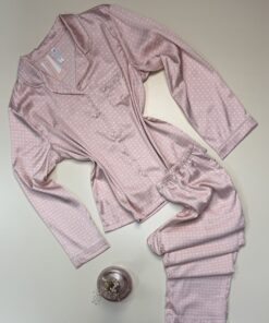 Pyjama en satin Boutonné -Tress- " Rose "