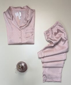 Alternative view of Pyjama en satin Boutonné -Tress- " Rose "