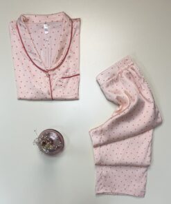 Alternative view of Pyjama boutonné en satin " Saumon " - TRESS -