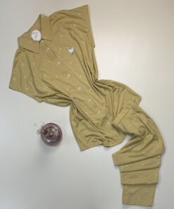 Pyjama boutonné  en coton " Jaune " -TRESS-