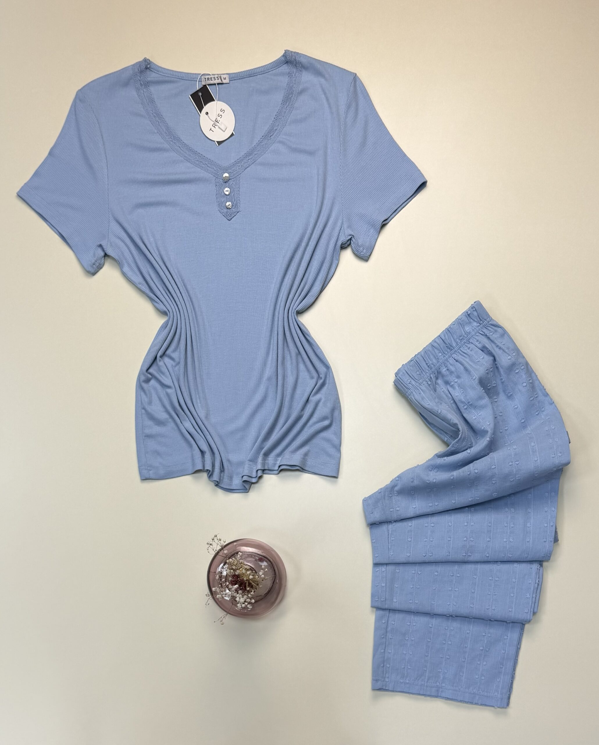 Pyjama haut demi manche " Bleu " – Image 3