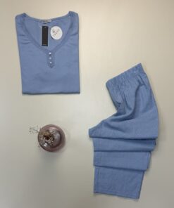 Alternative view of Pyjama haut demi manche " Bleu "