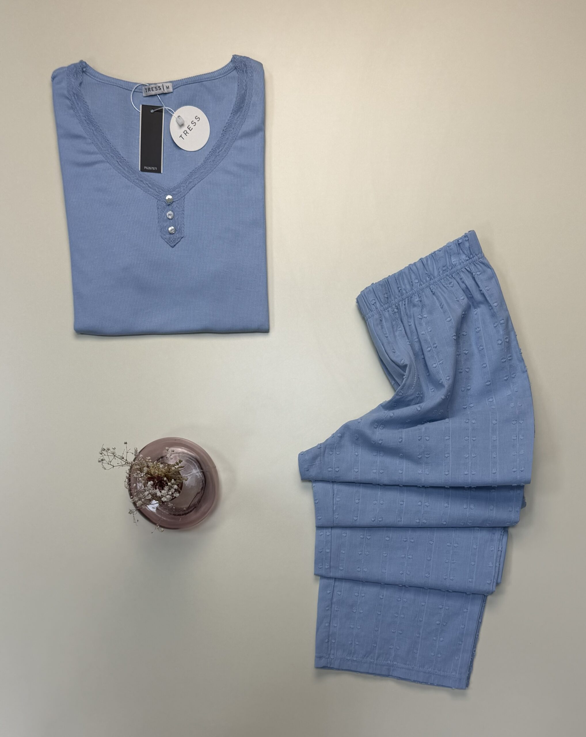 Pyjama haut demi manche " Bleu " – Image 2