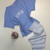Pyjama haut demi manche en coton " Bleu " -TRESS-