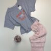 Pyjama haut demi manche en coton -Tress- " Gris "