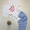 Pyjama haut demi manche en coton -Tress- " Blanc "
