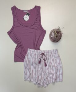 Short bustier -Tress- " Bois de rose "
