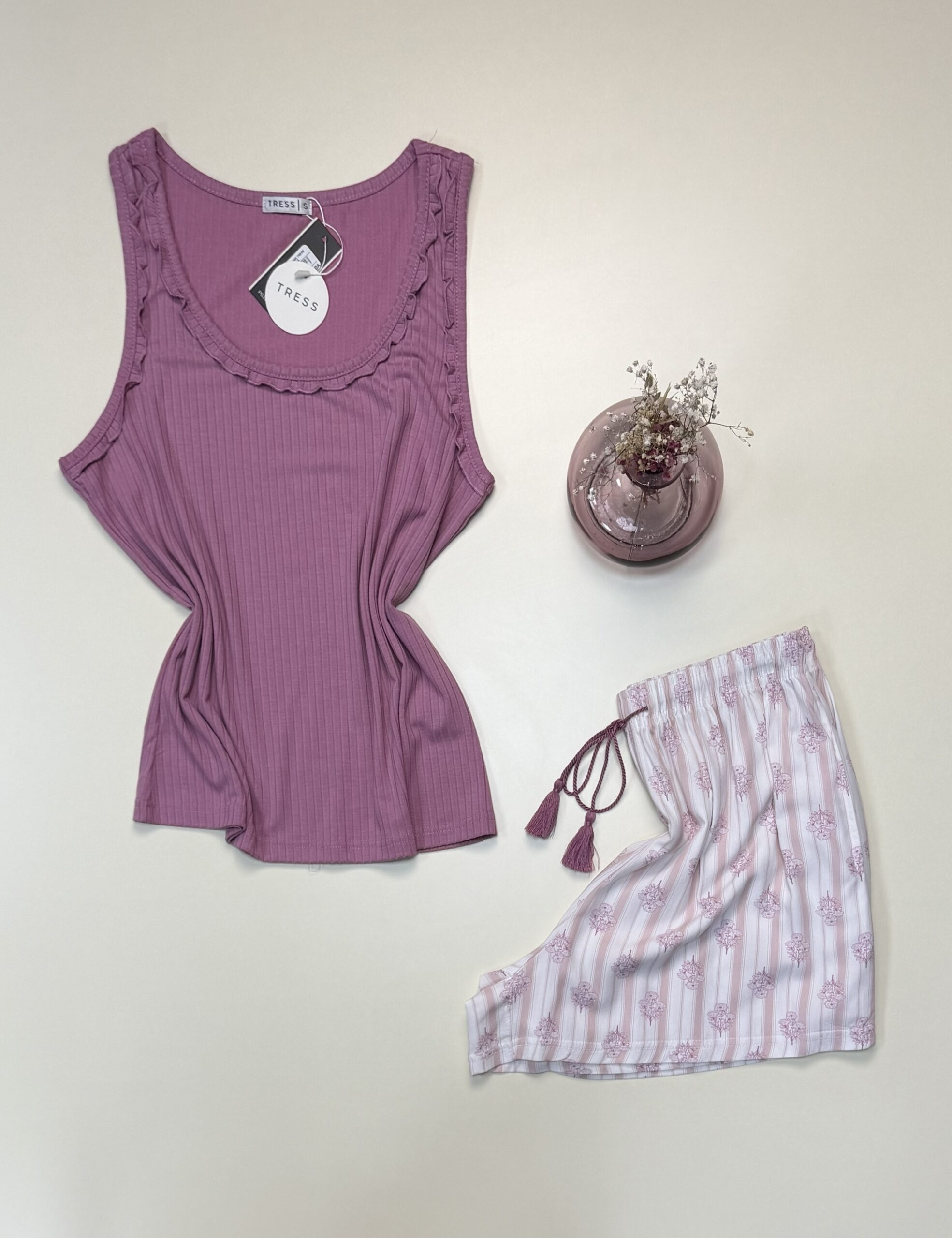 Short bustier -Tress- " Bois de rose " – Image 3